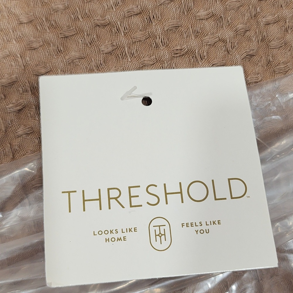 Threshold Burlap Brown Waffle Weave 100% Cotton Duvet Set Full Queen 3pc NEW - Picture 2 of 6